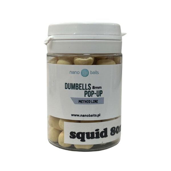dumbells pop-up o smaku squid w zółtym kolorze i słoiczku o pojemności 80ml